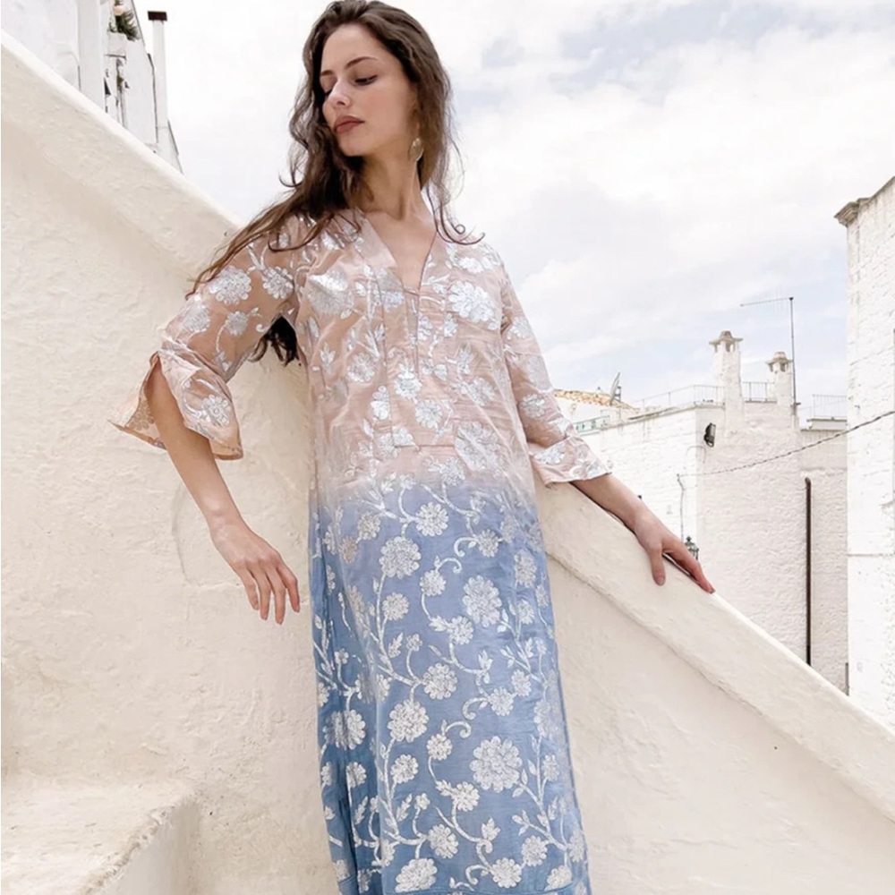 Debbie Katz Maxi Cotton Dress MuMu Coverup
Silver Stamped XL